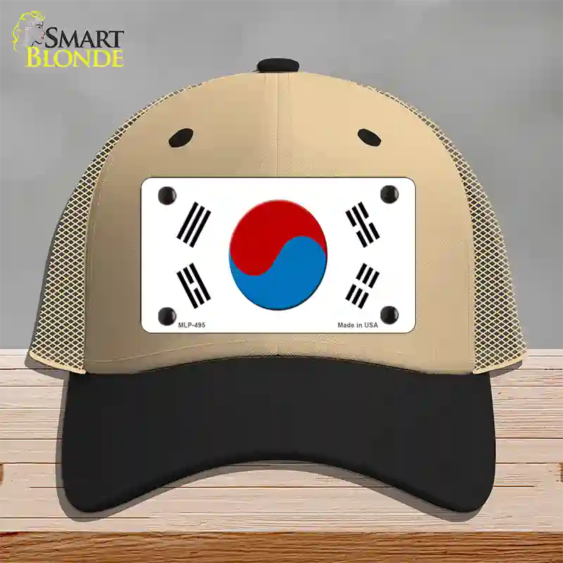 South Korea Flag Novelty License Plate Hat Mesh / Khaki|Black