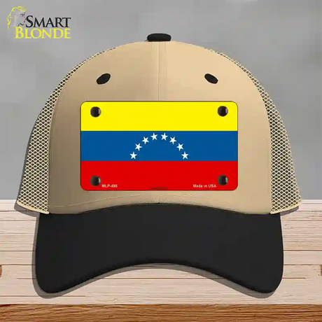 Venezuela Novelty License Plate Hat Mesh / Khaki|Black