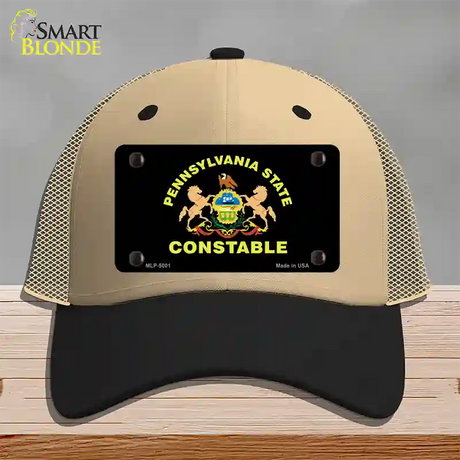 PA Constable Star Seal Novelty License Plate Hat Mesh / Khaki|Black