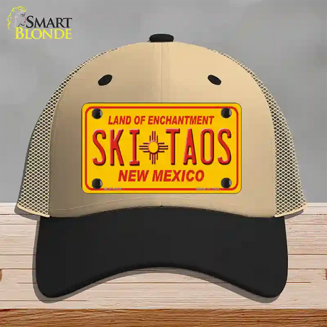 Ski Taos Yellow New Mexico Novelty License Plate Hat Mesh / Khaki|Black