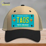 Taos Teal New Mexico Novelty License Plate Hat Mesh / Khaki|Black