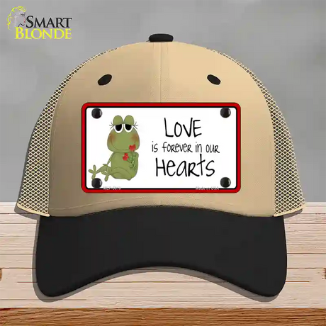 Love In Our Hearts Frog Novelty License Plate Hat Mesh / Khaki|Black