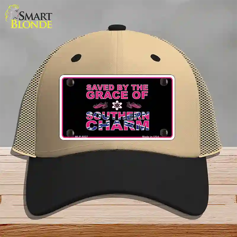 Southern Charm Novelty License Plate Hat Mesh / Khaki|Black