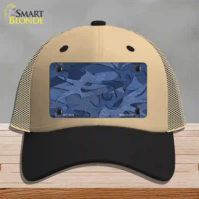 Camouflage Solid Blue Novelty License Plate Hat Mesh / Khaki|Black