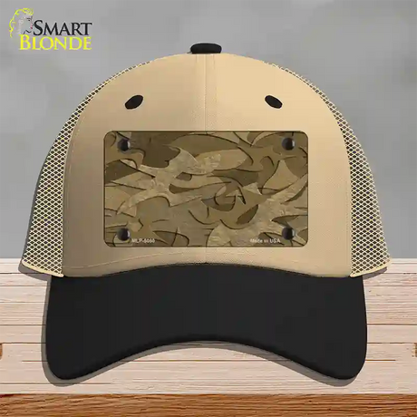 Brown Camouflage Novelty License Plate Hat Mesh / Khaki|Black