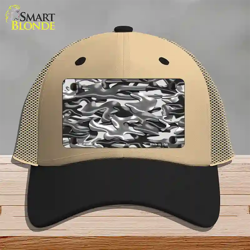 Grey Camouflage Novelty License Plate Hat Mesh / Khaki|Black