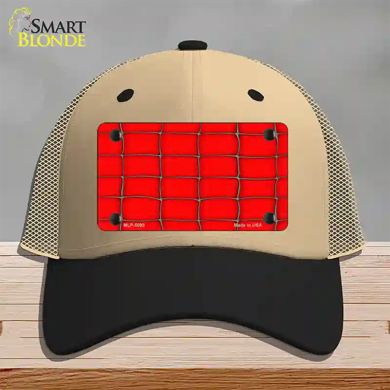 Web Red Novelty License Plate Hat Mesh / Khaki|Black