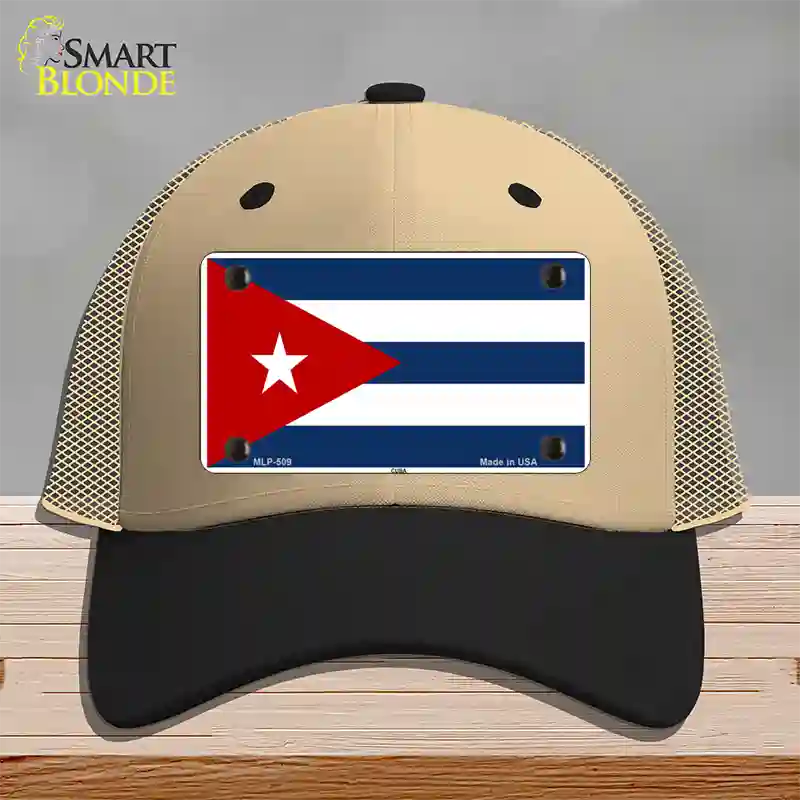 Cuba Flag Novelty License Plate Hat Mesh / Khaki|Black