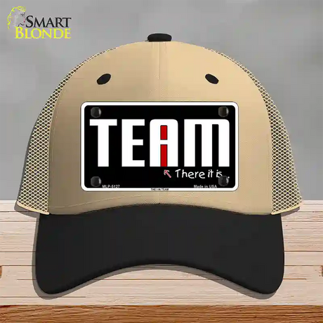 I In Team Novelty License Plate Hat Mesh / Khaki|Black