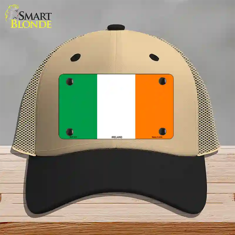 Ireland Flag Novelty License Plate Hat Mesh / Khaki|Black