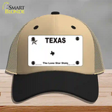 Texas White Blank Novelty License Plate Hat Mesh / Khaki|Black