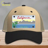 California Lake Tahoe State Blank Novelty License Plate Hat Mesh / Khaki|Black