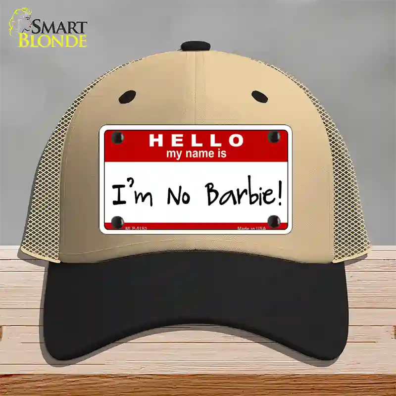 Im No Barbie Novelty License Plate Hat Mesh / Khaki|Black