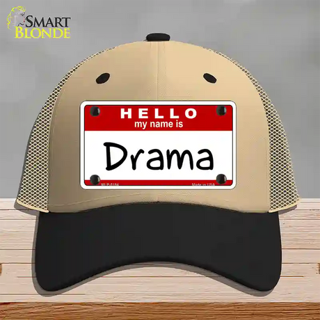 My Name Is Drama Novelty License Plate Hat Mesh / Khaki|Black