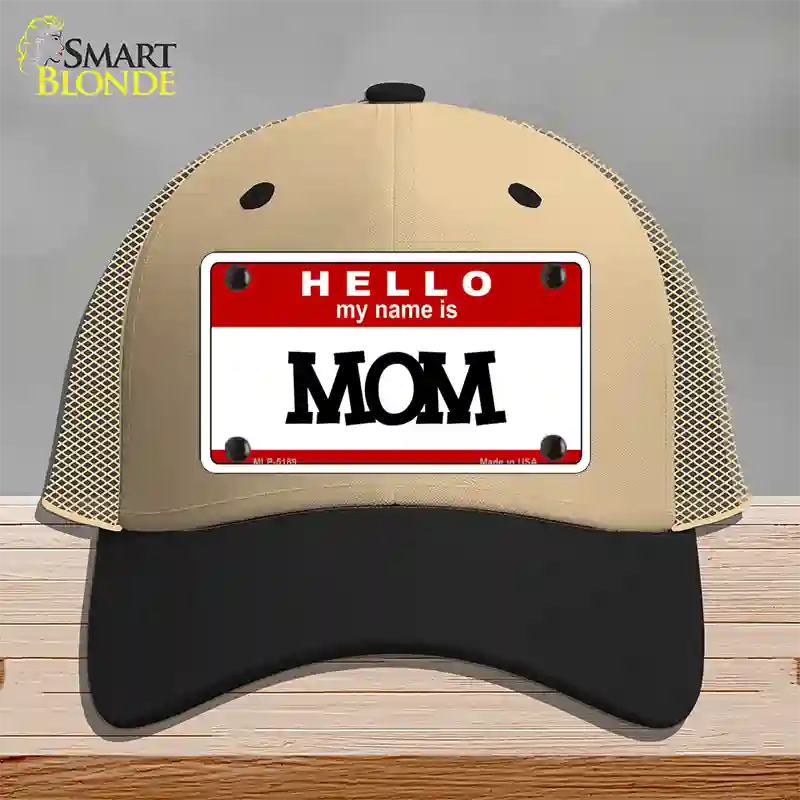 Mom Novelty License Plate Hat Mesh / Khaki|Black