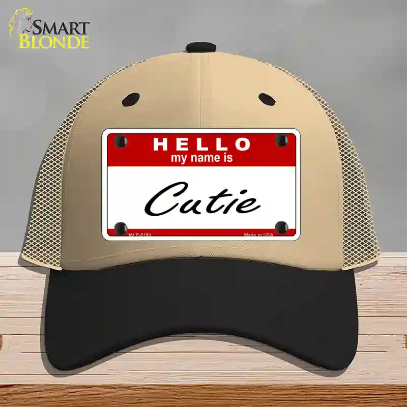 Cutie Novelty License Plate Hat Mesh / Khaki|Black