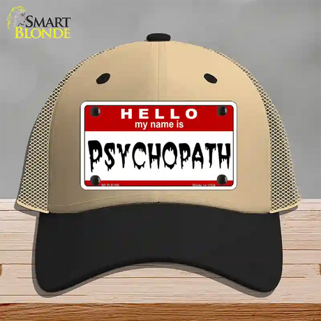 Psychopath Novelty License Plate Hat Mesh / Khaki|Black