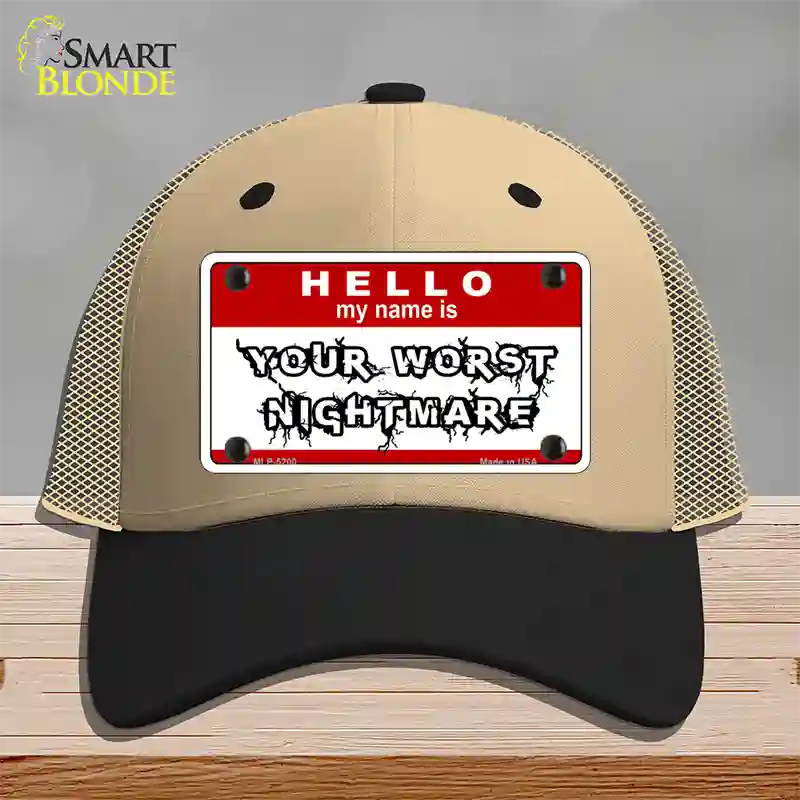 Your Worst Nightmare Novelty License Plate Hat Mesh / Khaki|Black