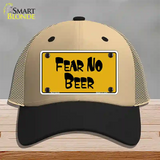 Fear No Beer Novelty License Plate Hat Mesh / Khaki|Black