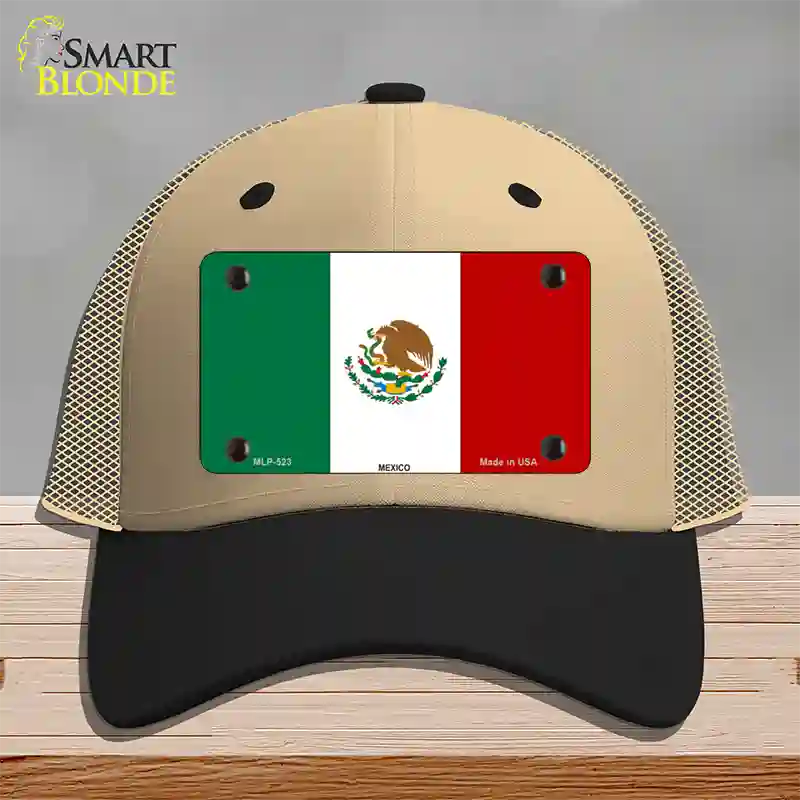 Mexico Country Flag Novelty License Plate Hat Mesh / Khaki|Black