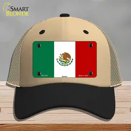 Mexico Country Flag Novelty License Plate Hat Mesh / Khaki|Black