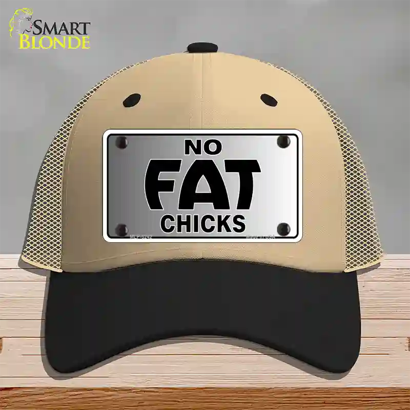 No Fat Chicks Novelty License Plate Hat Mesh / Khaki|Black