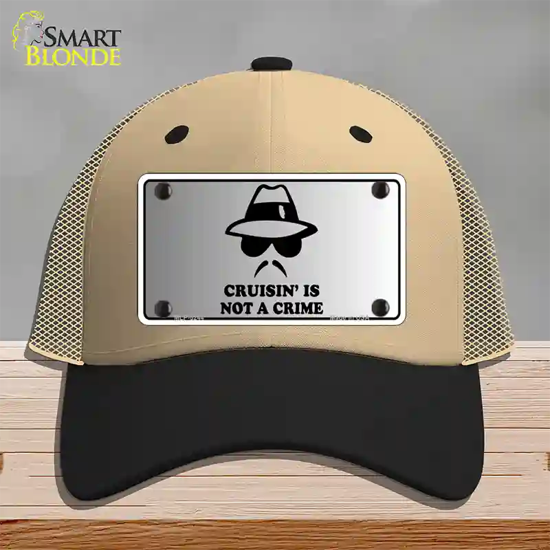 Cruisin Is Not A Crime Novelty License Plate Hat Mesh / Khaki|Black