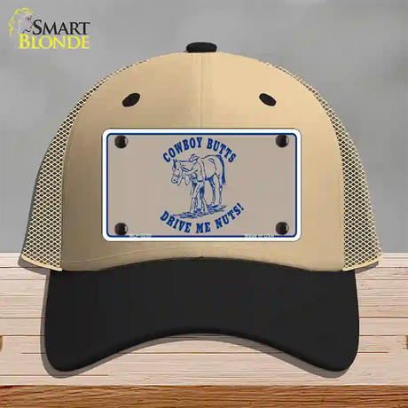 Cowboy Butts Novelty License Plate Hat Mesh / Khaki|Black