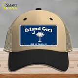 Island Girl Novelty License Plate Hat Mesh / Khaki|Black