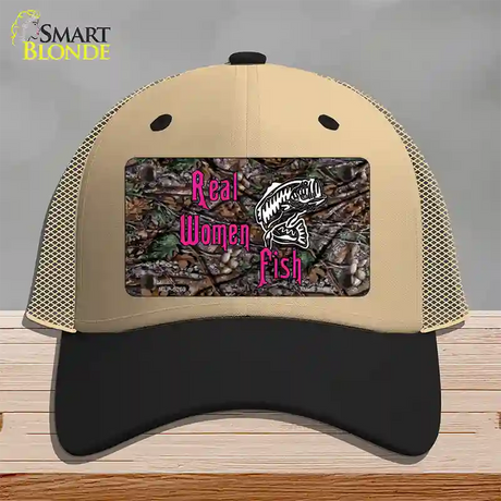 Real Women Fish Novelty License Plate Hat Mesh / Khaki|Black