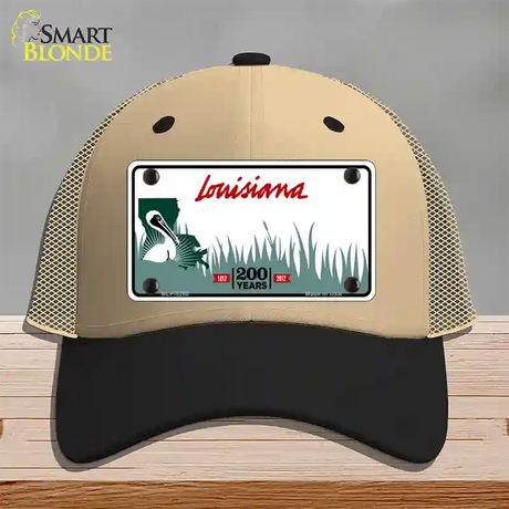 Louisiana 200 Years Blank Novelty License Plate Hat Mesh / Khaki|Black