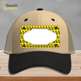 Yellow Black Anchor Scallop Center Novelty License Plate Hat Mesh / Khaki|Black