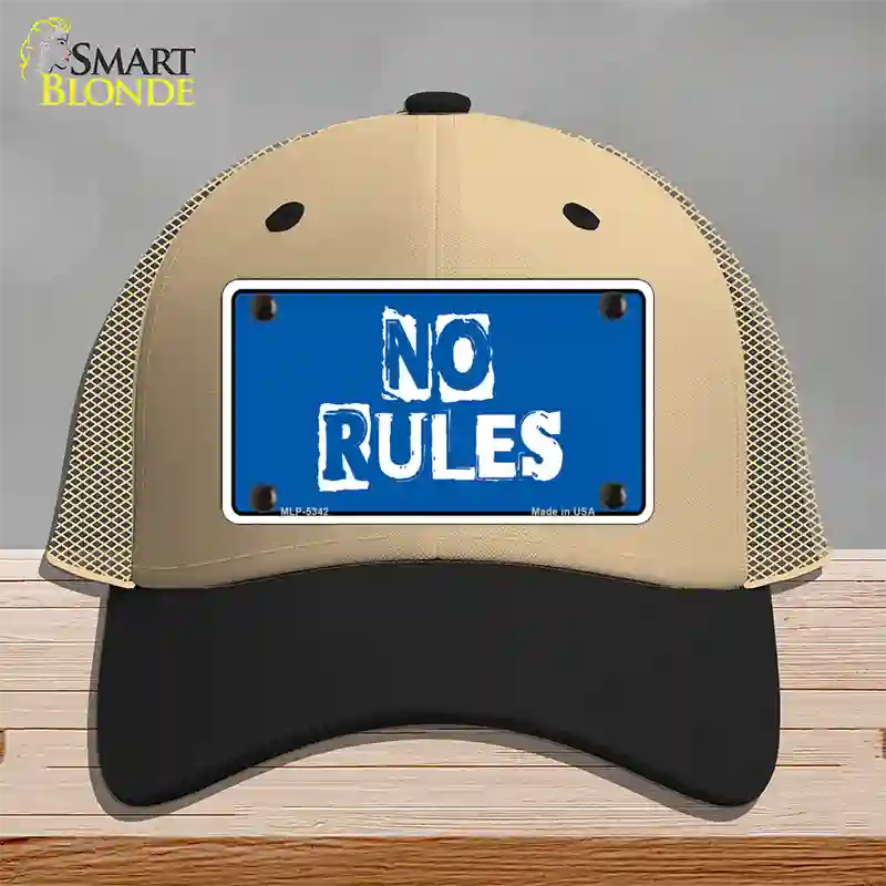 No Rules Novelty License Plate Hat Mesh / Khaki|Black