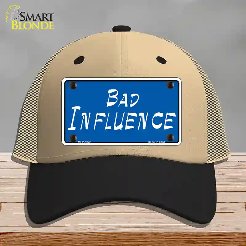 Bad Influence Novelty License Plate Hat Mesh / Khaki|Black