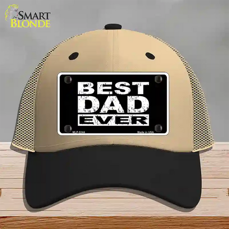 Best Dad Ever Novelty License Plate Hat Mesh / Khaki|Black