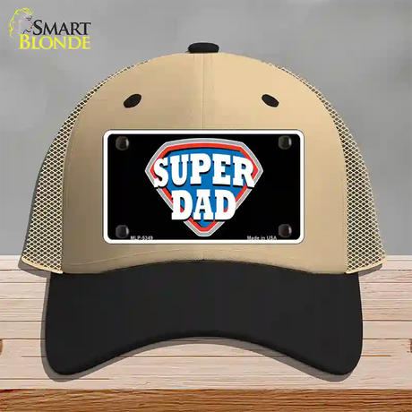 Super Dad Novelty License Plate Hat Mesh / Khaki|Black