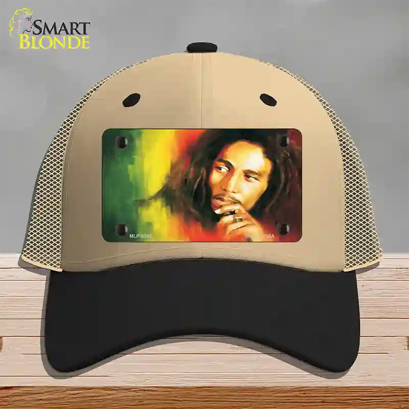 Bob Marley Novelty License Plate Hat Mesh / Khaki|Black