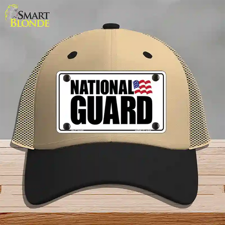 National Guard Novelty License Plate Hat Mesh / Khaki|Black