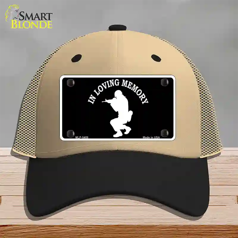 In Loving Memory Squatting Novelty License Plate Hat Mesh / Khaki|Black