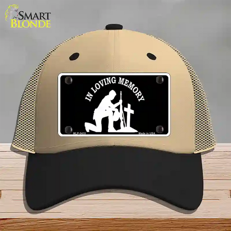 In Loving Memory Cross Novelty License Plate Hat Mesh / Khaki|Black