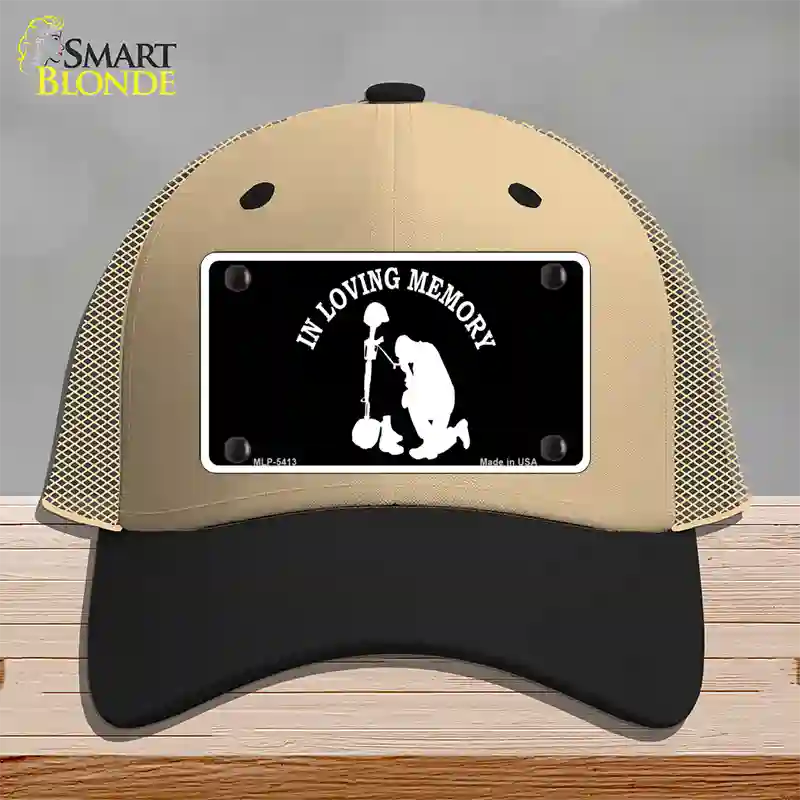 In Loving Memory Kneeling Novelty License Plate Hat Mesh / Khaki|Black