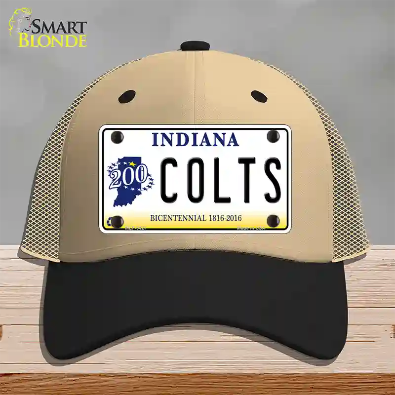 Colts Indiana Bicentennial Novelty License Plate Hat Mesh / Khaki|Black