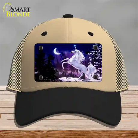 Unicorn Novelty License Plate Hat Mesh / Khaki|Black