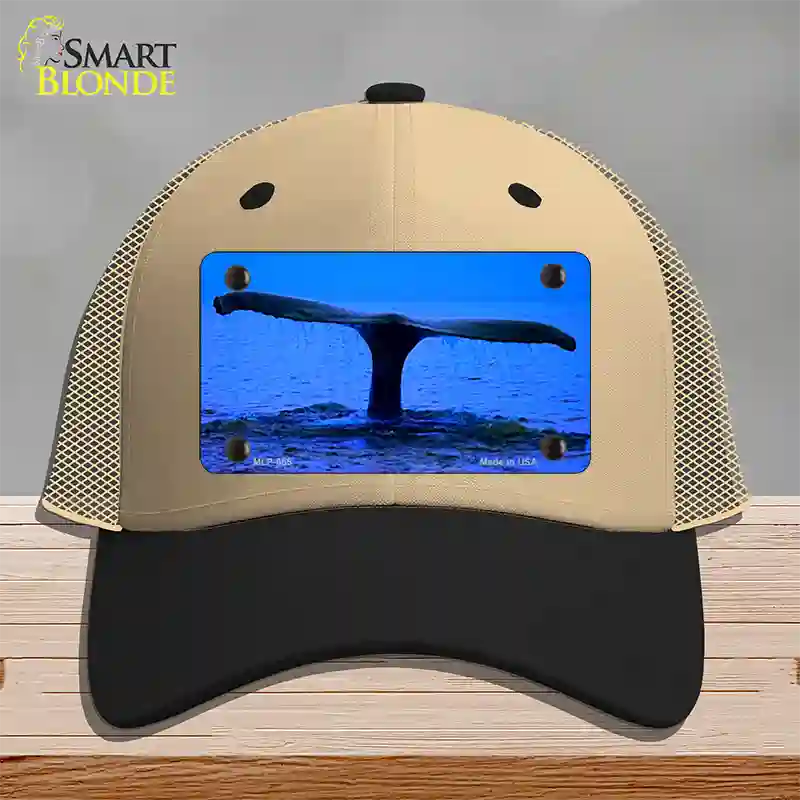 Whale Tail Novelty License Plate Hat Mesh / Khaki|Black