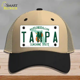 Tampa Florida Novelty License Plate Hat Mesh / Khaki|Black