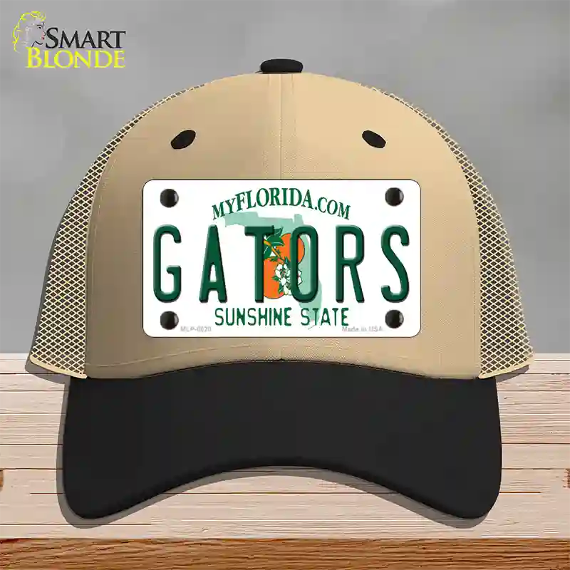 Gators Florida Novelty License Plate Hat Mesh / Khaki|Black