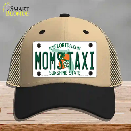 Moms Taxi Florida Novelty License Plate Hat Mesh / Khaki|Black