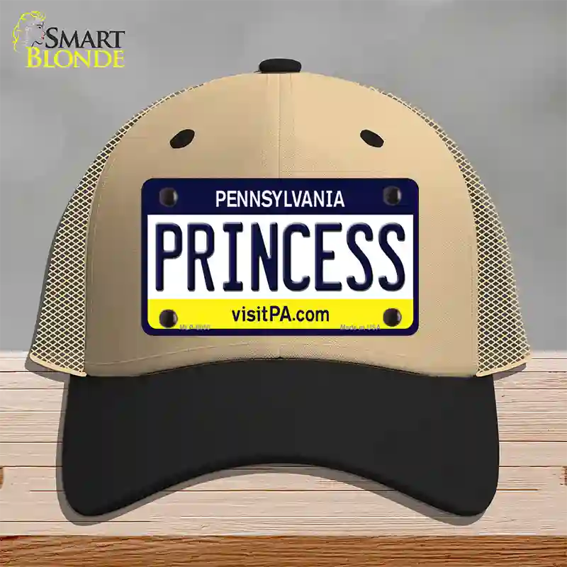 Princess Pennsylvania State Novelty License Plate Hat Mesh / Khaki|Black