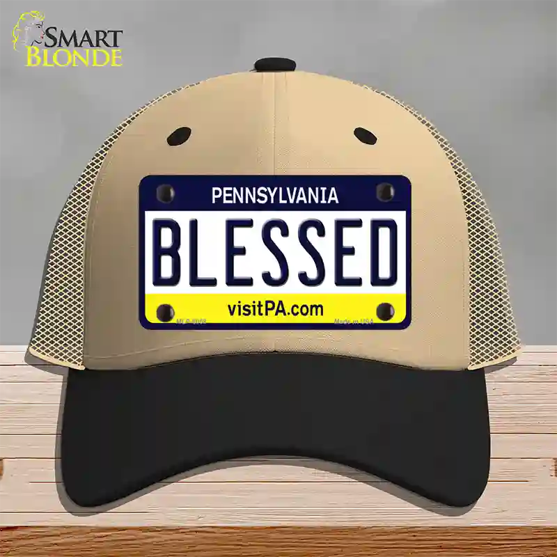 Blessed Pennsylvania State Novelty License Plate Hat Mesh / Khaki|Black