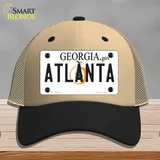 Atlanta Georgia Novelty License Plate Hat Mesh / Khaki|Black